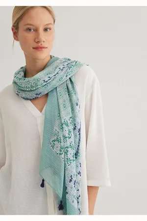 Mavi Grüner Schal Mit Blumenmuster -32950 für Damen - Einheitsgröße