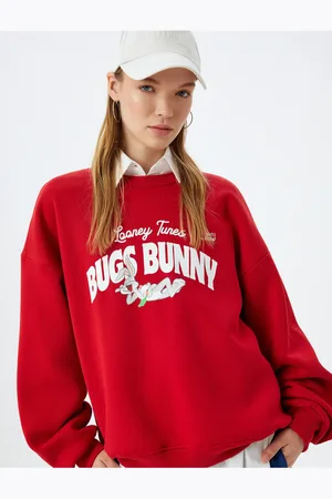Koton Bugs Bunny Lizenziertes Oversize-sweatshirt – Hinten Bedruckt für Damen - M