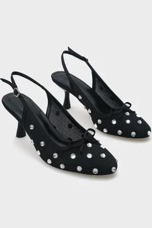Capone Outfitters Renie Mesh Stone Schuhe Mit Runder Zehenpartie Und Rückenriemen für Damen - 39