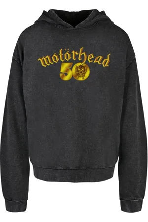 Merchcode Motorhead – Oversize-kapuzenpullover Mit Goldenem Logo Zum 50. Jubiläum Und Säurewaschung für Herren - 2XL