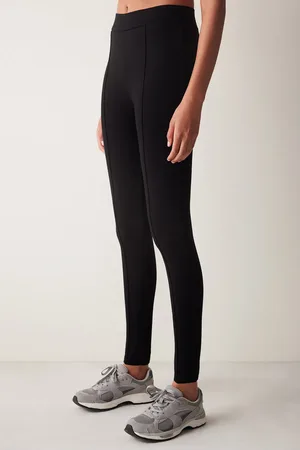 Penti Schwarze Leggings Mit Schmalem Bein Und Nähten Vorne für Damen - M
