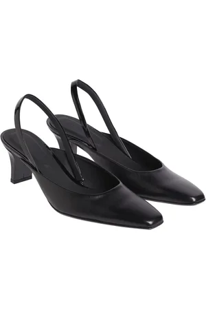 Calvin Klein Schwarzes Leder – Klassische Schuhe Mit Offenem Absatz Und Zehenpartie -beh für Damen - 40