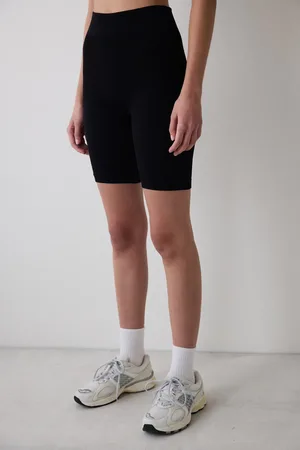 Penti Schwarze, Nahtlose, Nahtlose Radfahrer-leggings Mit Hoher Taille für Damen - S/M