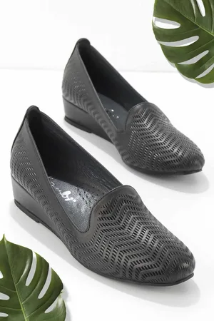 Disney Schwarze Schuhe Mit Keilabsatz Aus Echtem Leder K 01531180303 für Damen - 39