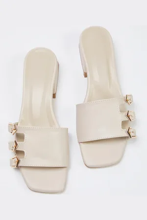 Trendyol Gold Schnalle Blockabsatz Pantoffeln Mit Absatz für Damen - 39