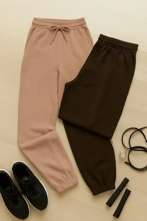Trendyol Regular Cut -beige Jogger Sweatpants 2er-pack Elastisches Bein für Herren - L