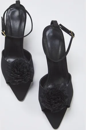 Trendyol Schwarze Rose Detaillierte Knöchelriemen-sandalen Mit Dünnem Absatz für Damen - 37