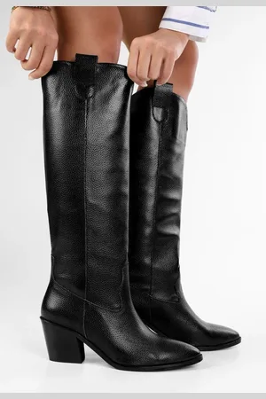 Shoeberry Rebel Schwarze Cowboystiefel für Damen - 37