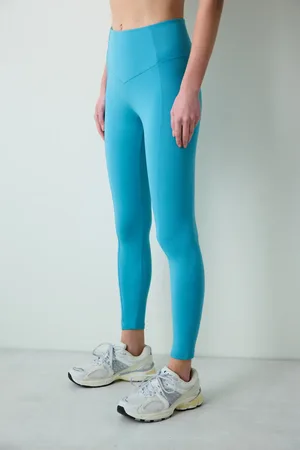 Penti Türkisblaue Knöchellange Leggings Mit Hoher Taille Und Nähten An Der Taille für Damen - M