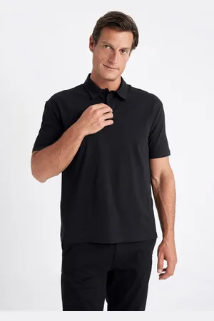 DeFacto Neues, Einfarbiges, Kurzärmliges Basic-poloshirt Mit Normaler Passform D4778ax24sm für Herren - M