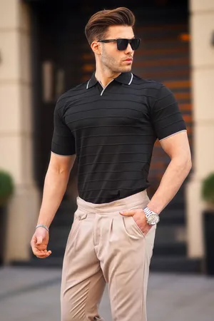 MADMEXT Schwarzes Poloshirt für Herren - M