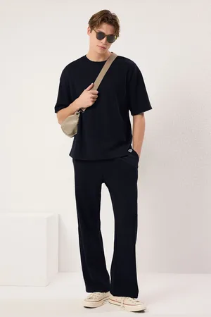 Trendyol Indigofarbenes Oversize-/wide-cut-trainingsanzug-set Mit Struktur für Herren - 2XL