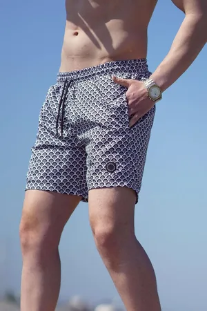 MADMEXT Badeshorts Gemustert für Herren - M