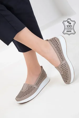SOHO Nerz Echtes Leder Loafer Schuhe für Damen - 36