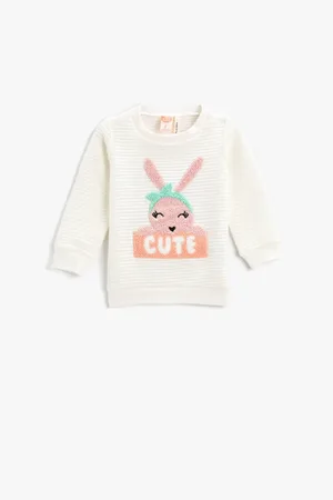 Koton Sweatshirt Mit Kaninchen-print Und Rundhalsausschnitt für Damen - 6–9 Monate