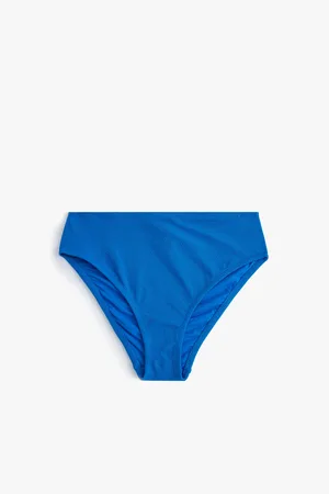Koton Strukturiertes Bikinihöschen Mit Hoher Taille Und Basic-muster für Damen - 44