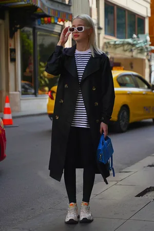MADMEXT Schwarzer Langer Trenchcoat für Damen - 44