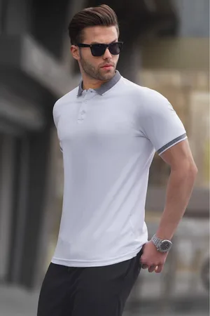MADMEXT Weißes Poloshirt In Normaler Passform für Herren - M