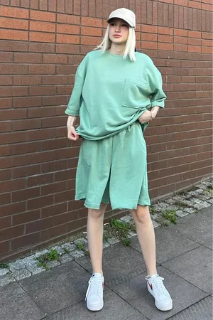 MADMEXT Mintgrünes Kurzarm-shorts-set für Damen - S