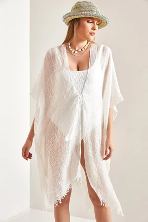 Bianco Lucci Basic-pareo Aus Tüll Mit Quasten für Damen - Standard