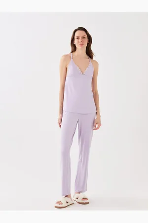 LC Waikiki Pyjama-set Mit V-ausschnitt Und Spitze für Damen - 2XL