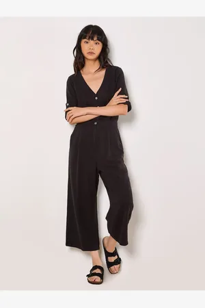 Apricot Jumpsuit Mit Knopfleiste für Damen - M