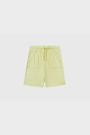 Benetton Hellgelbe Shorts Aus Bio-baumwolle Mit Logo-tasche Für Jungen Hellgrün für Herren - 10–11 Jahre