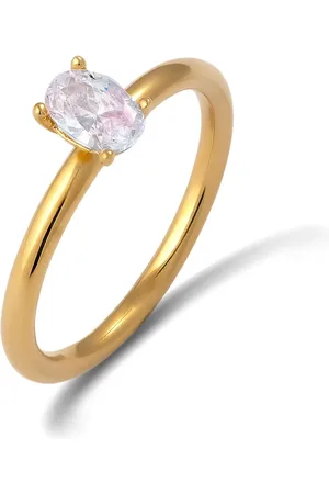 Elli Ring Ring Mit Steinen Oval Zirkonia Diamantschliff 925 Sterling Silber für Damen - 56