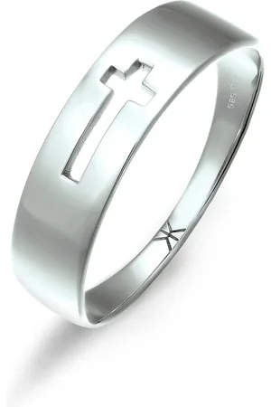 Kuzzoi Ring Ring Kreuz 585 Weißgold für Herren - 64