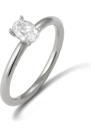 Elli Ring Ring Mit Steinen Oval Zirkonia Diamantschliff Weiß 925 Sterling Silber für Damen - 54