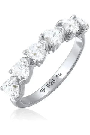 Elli Ring Ring Mit Steinen Herz Zirkonia Weiß 925 Sterling Silber Valentinstag für Damen - 56