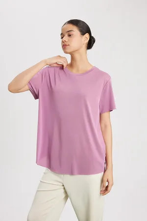 DeFacto Übergroßes Modal-sport-t-shirt Mit Rundhalsausschnitt – Kurzarm B5536ax24sp für Damen - M