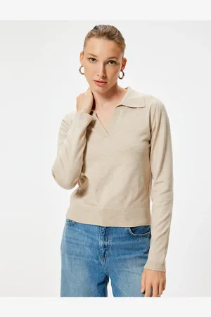 Koton Langärmliger Strickpullover Mit Rollkragen für Damen - XL