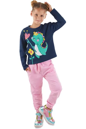 Denokids Süßes Dino T-shirt Und Jogginghose Set Für Mädchen für Damen - 4 Jahre alt