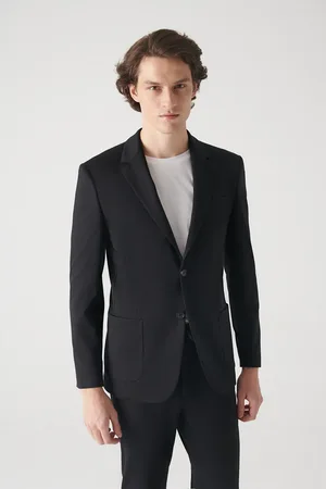 Avva Schwarze Gestrickte, Flexible, Ungefütterte Jacke E 004001 für Herren - 50
