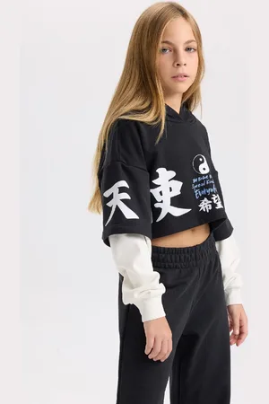 DeFacto Zweiteiliges Set Mit Bedrucktem Sweatshirt Mit Rundhalsausschnitt Und Elastischem Jogginghose Für Mädchen – D4066a824wn für Damen - 11–12 Jahre