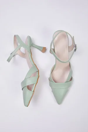 Trendyol Mint Cut Out Detaillierte Spitze Zehen Klassische Schuhe Mit Absatz für Damen - 40
