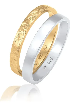Elli Ring Set Basic Look Gehämmert Kombinierbar In 925 Sterling Silber für Damen - 52