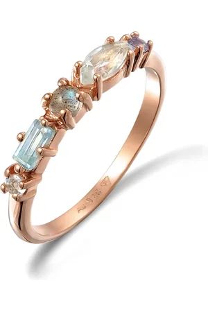 Elli Ring Ladies Memoire Classic Mit Topas, Mondstein Und Amethyst In 925 Sterling Silber Vergoldet für Damen - 58
