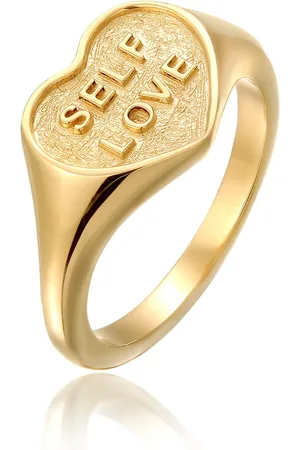 Elli Ring Siegelring Herz 925 Sterling Silber Valentinstag für Damen - 58