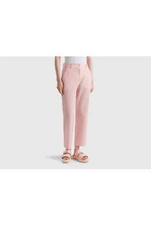 Benetton Hose Aus Rotem Seersucker-stoff Mit Normaler Passform für Damen - 42