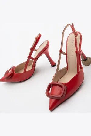 Marjin Stiletto-schuhe Mit Spitzer Zehenpartie, Slingback-schnalle Und Absatz, Velton-rotes Lackleder - 39