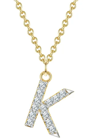 Glanzstücke Silberhalskette Kette Ve Anhänger Sterling Silber Gelbgold Zirkonia Weiß für Damen - One Size