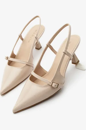 Marjin Stiletto Spitze Zehe Gürtel Detaillierte Slingback Schuhe Fenka Lackleder - 39