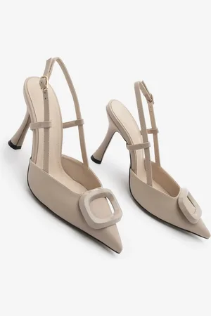 Marjin Stiletto Spitze Zehe Slingback Schnalle Hochhackige Schuhe Velton - 37