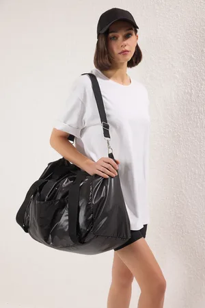 Trendyol Schwarze Glänzende Fallschirm-übergröße , Sport, Yoga, Schulterhandtasche für Damen - One Size