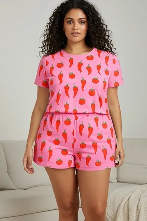 Trendyol Pfeffermuster-strick-pyjama-set für Damen - 4XL