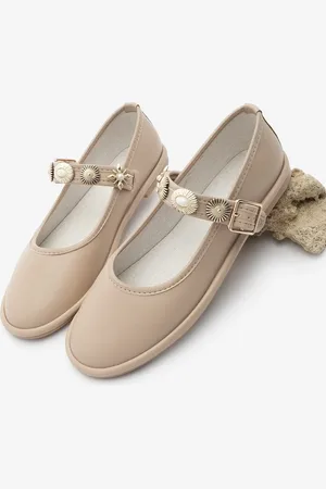 Marjin Ballerina Mit Goldfarbener Schnalle Und Brosche, Detailliertes Detail, Semura für Damen - 37