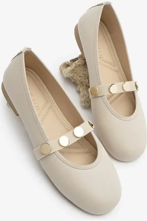 Marjin Ballerinas – Plüsch Mit Goldener Schnalle Und Bändern für Damen - 38