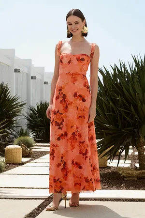Trendyol Mehrfarbiges, Florales, Gestricktes Maxi-abendkleid Aus Tüll In A-linie Und Heimkehrkleid für Damen - 34